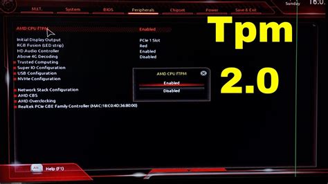 enable tpm 2.0 gigabyte|How to Activate TPM 2.0 in the Gigabyte and AORUS BIOS.